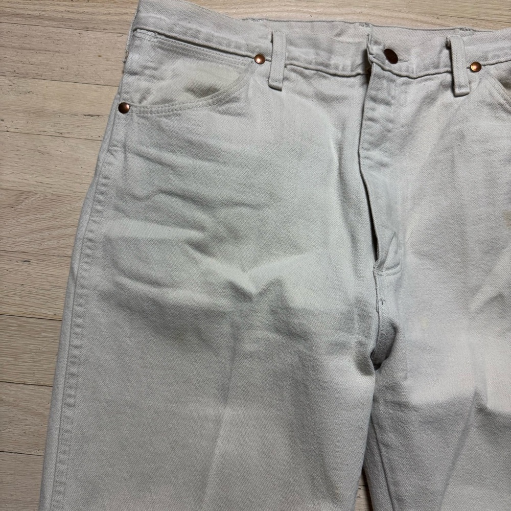 Vintage Wrangler 936 Cowboy Cut Slim Fit Jeans 36x34 White USA Made - Picture 3 of 10